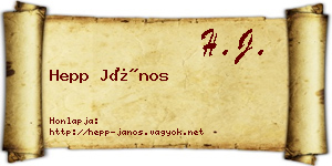 Hepp János névjegykártya